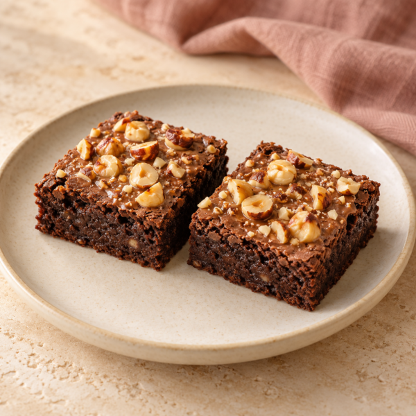 Hazelnut Praline Brownie — 2 Pieces