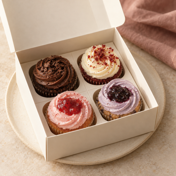 Assorted Cupcake Box — 4 Pieces