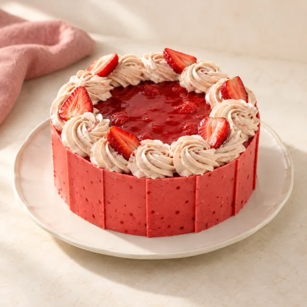 Strawberry Custard Cake