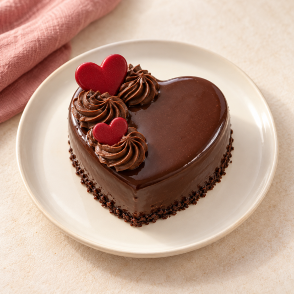 Chocolate Strawberry Heart Bento Cake